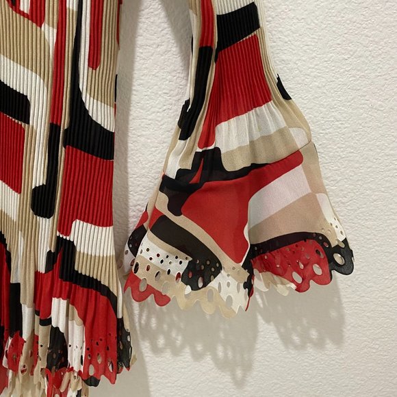 Essentials by Milano Shirt Womens S Multicolor Print Accordian Top - Picture 4 of 11